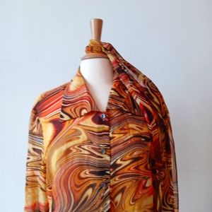 Escada Sheer Silk Blouse, 42